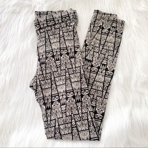 PINK | Aztec Geometric printed cotton leggings xs